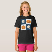 Skulls & Pumpkins Checks T-shirt (Voorkant volledig)