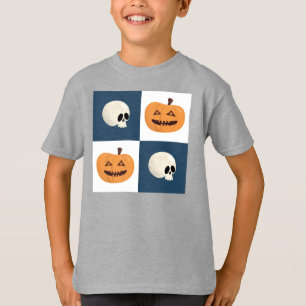 Skulls & Pumpkins Checks T-shirt