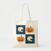 Skulls & Pumpkins Checks Tote Bag (Voorkant)