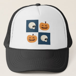 Skulls & Pumpkins Checks Trucker Pet