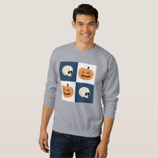 Skulls & Pumpkins Checks Trui (Voorkant volledig)