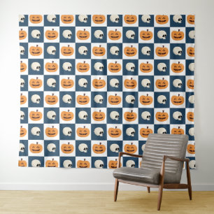 Skulls & Pumpkins Checks Wandkleed