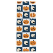 Skulls & Pumpkins Checks Wijn Cadeautas (Achterkant)