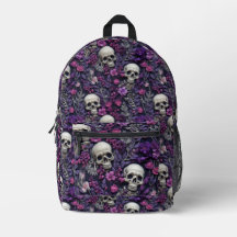Skulls & Purple Flowers Rugzak