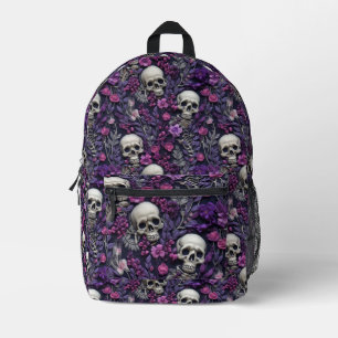 Skulls & Purple Flowers Rugzak
