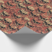 Skulls Red Halloween Cadeaupapier (Hoek)