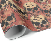 Skulls Red Halloween Cadeaupapier (Rol Hoek)