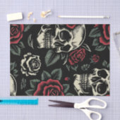 Skulls & Red Roses Gotische bloemen Tissuepapier (Craft)