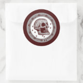Skulls Ronde Sticker (Tas)