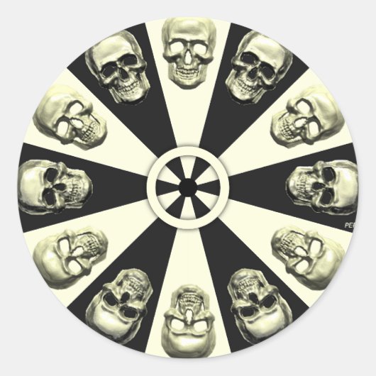 Skulls Ronde Sticker (Voorkant)