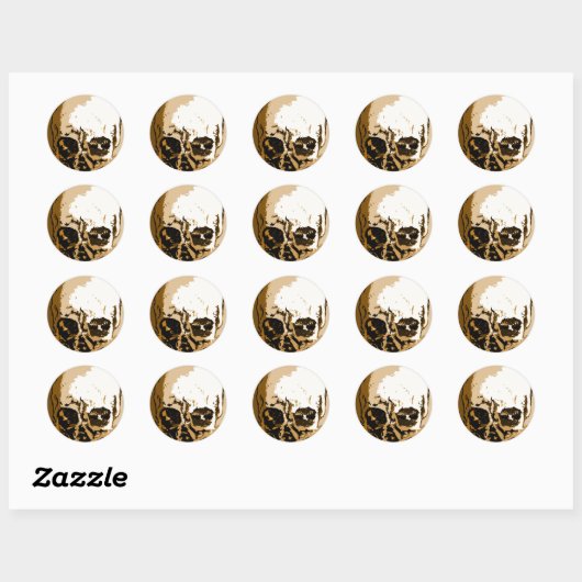 Skulls Ronde Sticker (Vel)