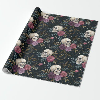 Skulls & Roses Wrapping Paper Cadeaupapier