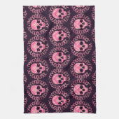 Skulls Roze en Paars Theedoek (Verticaal)