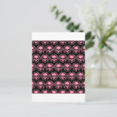 Skulls roze en zwart Briefkaart (Staand voorkant)