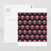 Skulls roze en zwart Briefkaart (Voorkant / Achterkant)