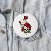 Skulls Rozen Día de Muertos Ronde Button 4,0 Cm (In situ)