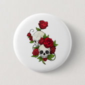 Skulls Rozen Día de Muertos Ronde Button 5,7 Cm (Voorkant)