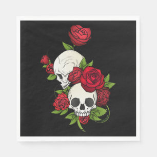 Skulls Rozen Día de Muertos Servet