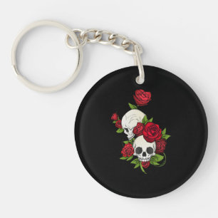 Skulls Rozen Día de Muertos Sleutelhanger
