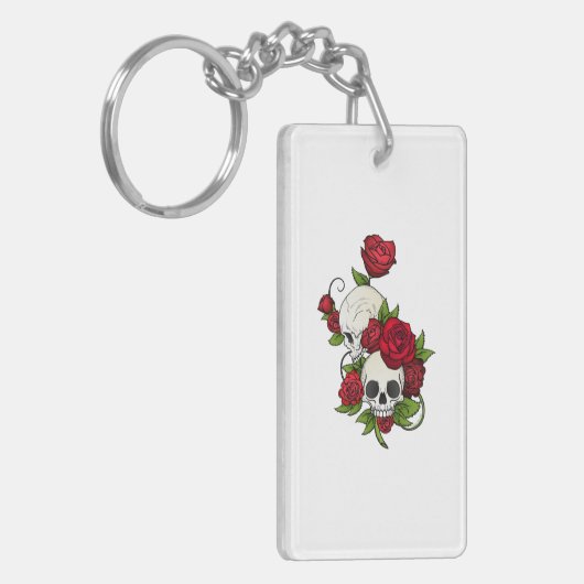 Skulls Rozen Día de Muertos Sleutelhanger (Voorkant Links)