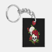 Skulls Rozen Día de Muertos Sleutelhanger (Voorkant Links)
