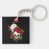 Skulls Rozen Día de Muertos Sleutelhanger (Achterkant)