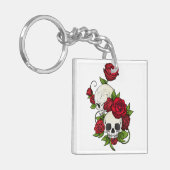 Skulls Rozen Día de Muertos Sleutelhanger (Voorkant Links)