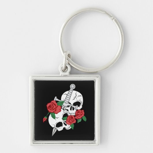 Skulls, Rozen en Dagger Sleutelhanger (Voorkant)