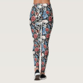 Skulls Rozen en Forget-me-nots Zwart Leggings (Achterkant)