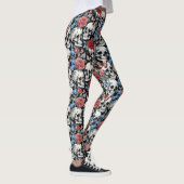 Skulls Rozen en Forget-me-nots Zwart Leggings (Rechts)