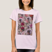 Skulls Rozen en Pink Disco Balls T-shirt (Voorkant)