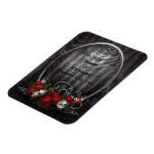 Skulls & Rozen Gothic Save The Date Trouwmagneet Magneet (Linkerzijde)