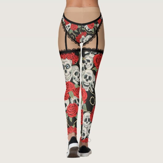 Skulls & Rozen Lingerie (Franse snij) Leggings (Achterkant)