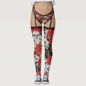 Skulls & Rozen Lingerie (Franse snij) Leggings (Voorkant)