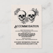 Skulls Rozen Mr & Mrs Accommodatie Trouwkaarten Informatiekaartje (Voorkant)