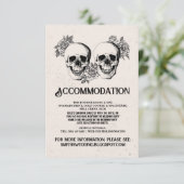 Skulls Rozen Mr & Mrs Accommodatie Trouwkaarten Informatiekaartje (Staand voorkant)