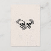 Skulls Rozen Mr & Mrs Accommodatie Trouwkaarten Informatiekaartje (Achterkant)