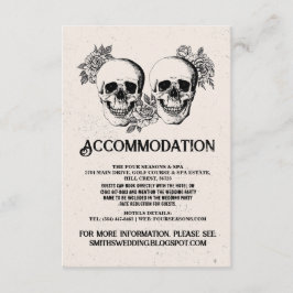 Skulls Rozen Mr & Mrs Accommodatie Trouwkaarten Informatiekaartje