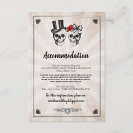 Skulls Rozen Mr & Mrs Accommodation Wedding Cards Informatiekaartje