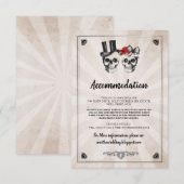 Skulls Rozen Mr & Mrs Accommodation Wedding Cards Informatiekaartje (Voorkant / Achterkant)