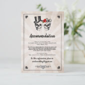 Skulls Rozen Mr & Mrs Accommodation Wedding Cards Informatiekaartje (Staand voorkant)