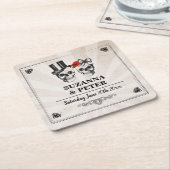 Skulls Rustic Rozen Onderzetters Wedding Skull Par (Schuin)