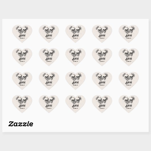 Skulls Rustieke  Scroll Rozen Stickers Labels (Vel)
