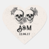 Skulls Rustieke  Scroll Rozen Stickers Labels (Voorkant)