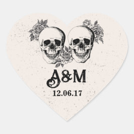 Skulls Rustieke  Scroll Rozen Stickers Labels