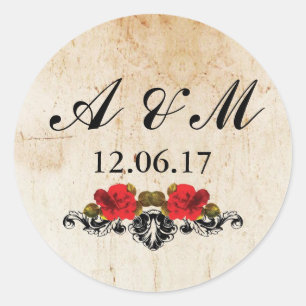 Skulls Rustieke  Scroll Rozen Stickers Labels