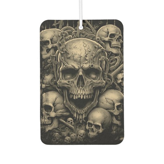Skulls Sepia Tone Bones Gothic Scary Lifestyle Luchtverfrisser (Voorkant)