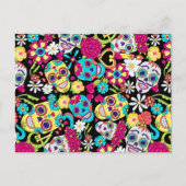 Skulls Skeleton Gardener | Slangen van Floral Aankondigingskaart (Voorkant)