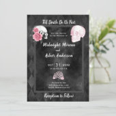 Skulls Skeleton tot de dood ons Deel Black Pink Kaart (Staand voorkant)