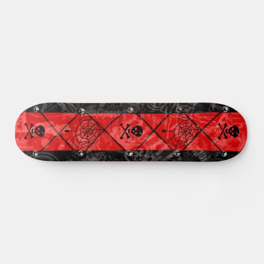 Skulls & Spinnen Skateboard Deck (Horizontaal)
